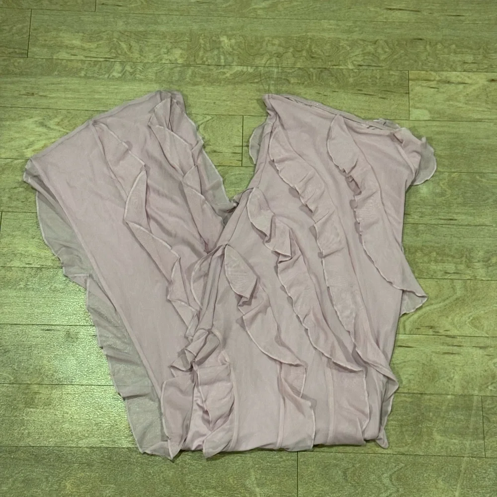 Oh Polly Nevali Badeau Ruffle Detail Maxi Dress Dusty Pink Size 2 - Picture 7 of 8